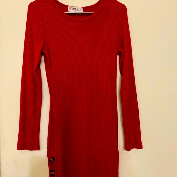 Red sweater dress - Picture 3 of 5
